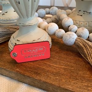 Coach leather hang tag